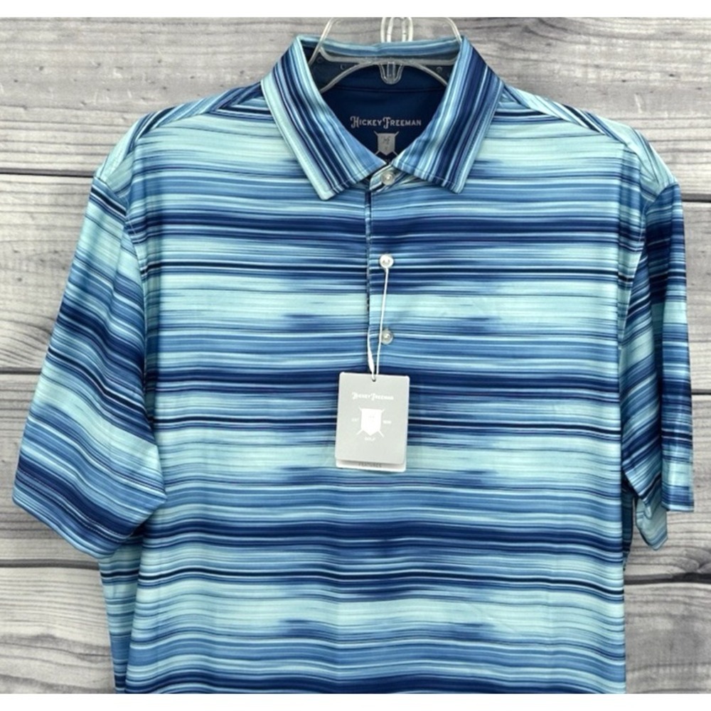 HICKEY FREEMAN WICKING STRETCH PERFORMANCE GOLF POLO SHIRT Men's Medium‎ BLUE